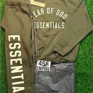 Essentials Olive Green Jacket & Pants Set
